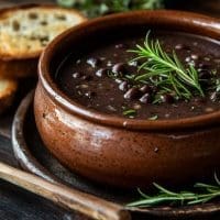 Zuppa di ceci neri con rosmarino