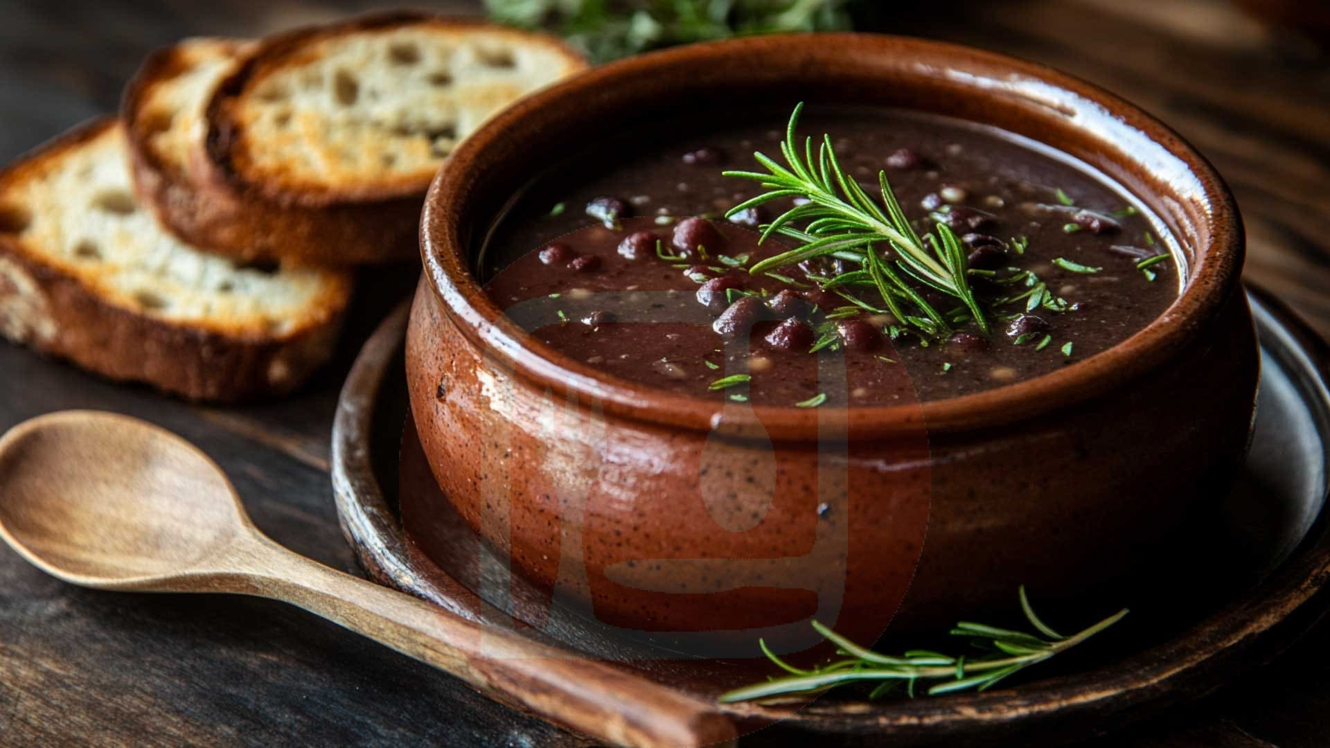 Zuppa di ceci neri con rosmarino